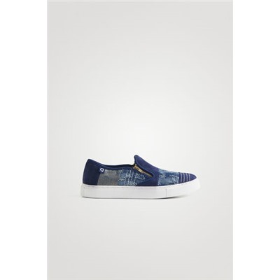 Zapatillas slip on denim cremallera