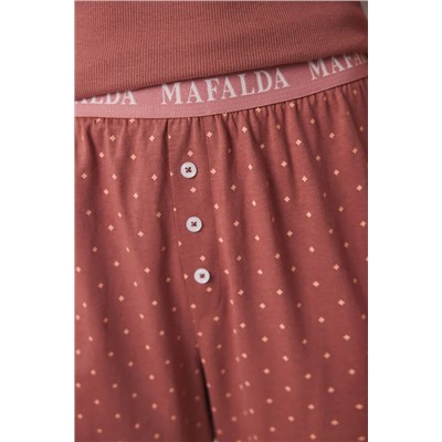 Pijama algodón Mafalda marrón