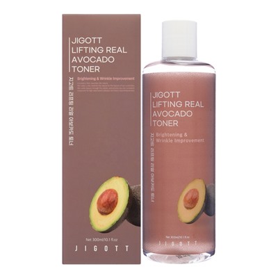 JIGOTT Lifting Real Avocado Toner Тонер для лица с экстрактом авокадо и эффектом лифтинга 300мл