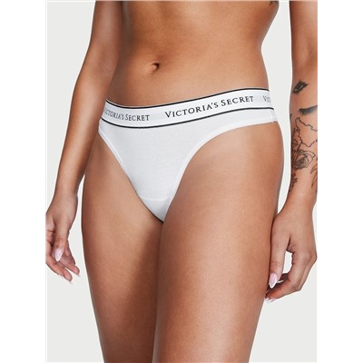 COTTON Logo Cotton Thong Panty