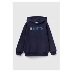 United Colors of BenettonErkek Çocuk Lacivert Slogan Baskılı Sweatshirt