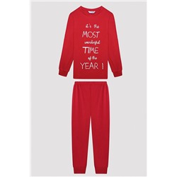 Penti Unisex Best Time Termal Kırmızı Pijama Takımı PNUB87OE23SK-RD24