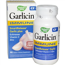 Nature's Way, Гарлицин CF, для иммунитета, без запаха, 90 таблеток