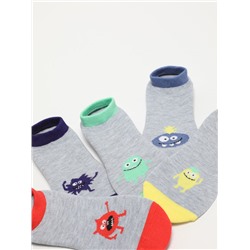 PACK OF 5 PAIRS OF PRINTED NO-SHOW SOCKS.