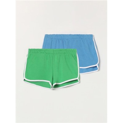 PACK OF 2 PAIRS OF BASIC PLUSH SHORTS WITH PIPING
