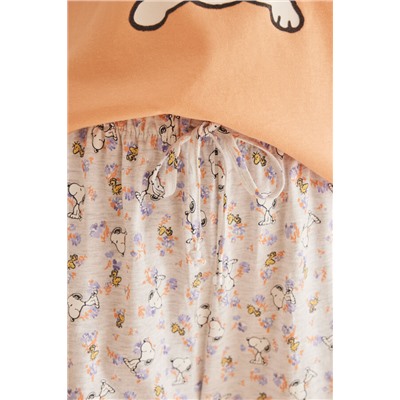 Pijama 100% algodón naranja Snoopy