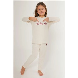 Kız Çocuk Krem Pijama Takımı