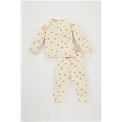 Defacto Kız Bebek Çiçekli Uzun Kollu Penye Pijama Takımı B2166A523WN