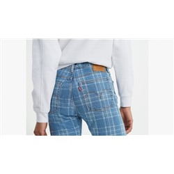 Plaid Wedgie Fit Straight Women's Jeans