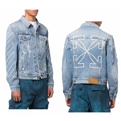 Мужская джинсовая куртка Of*f Whit*e 👕  Реплика 1:1   Материал: джинса 100% хлопок