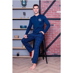 AHENGİM Erkek Pijama Takımı Interlok Altı Ekoseli Pamuklu Mevsimlik M70082270 1-2-10001213