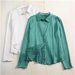 Женская блузка Mang*o с блестящей шелковистой плиссированной текстурой с длинными рукавами  Материал: 100% полиэфирное волокно