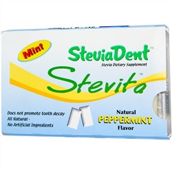 Stevita, SteviaDent, жевательная резинка, мята, 12 штук