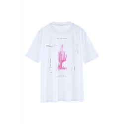 Camiseta Blanco y rosa