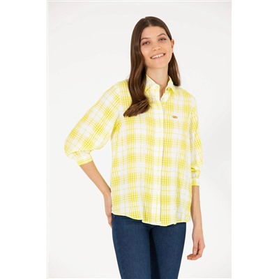 Kadın Neon Sarı Uzun Kollu Gömlek