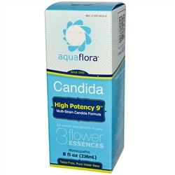 Aqua Flora, Кандида, высокоэффективный 9, формула кандида мульти-штамм, 8 жидких унций (236 мл)