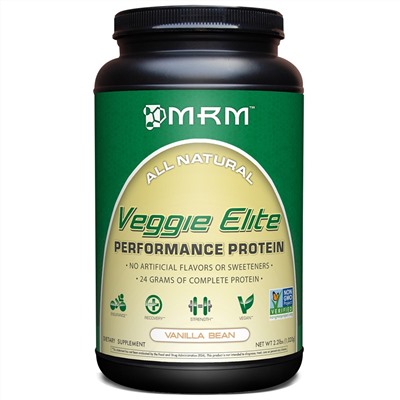 MRM, Veggie Elite, белок для высокой производительности, ванильные бобы, 2,2 фунта (1020 г)
