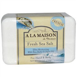 A La Maison de Provence, Мыло для рук и тела (твердое), свежая морская соль, 8,8 унций (250 гр)