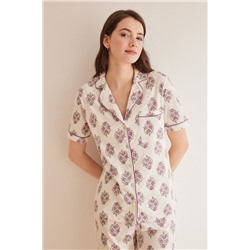 Pijama camisero manga corta Capri flores