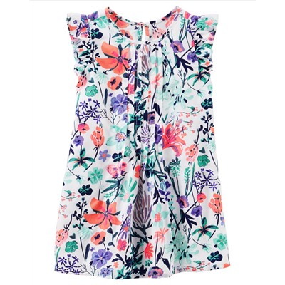 2-Piece Pleated Floral Dress