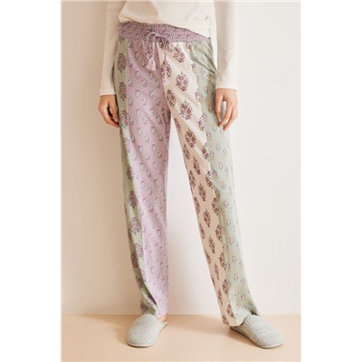 Pantalón pijama largo 100% algodón patchwork