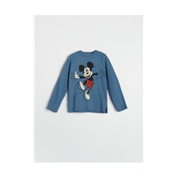 Langarm-T-Shirt mit Druck Mickey Mouse