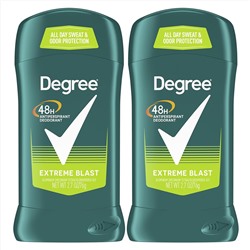 Degree Men Original Protection Antiperspirant Deodorant 48-Hour Sweat & Odor Protection Extreme Blast Antiperspirant For Men 2.7 oz, Twin Pack