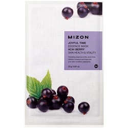 [MIZON] Тканевая маска для лица ЭКСТРАКТ ЯГОД АСАИ Joyful Time Essence Mask Acai Berry, 23 г