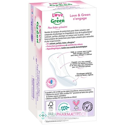 Love&Green Fuites Urinaires - Protège-Slips Hypoallergéniques - Ultra Mini x28