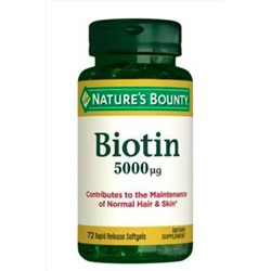 Natures Bounty Biotin 5000 Mcg 72 Kapsül 168120