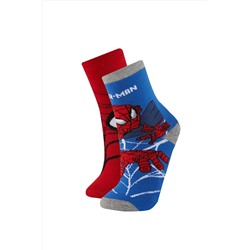 Defacto Erkek Çocuk Marvel Spiderman 2'li Pamuklu Kışlık Çorap A6340A8NS