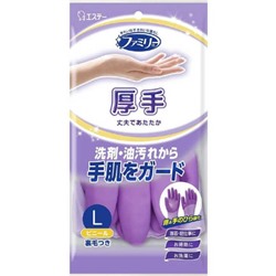 Перчатки ST Family HAND FLEUR для хозработ толстые размер L фиолетовые винил 1 пара