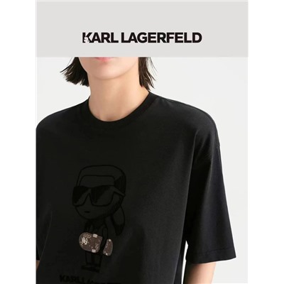 Женские футболки  Kar*l lagerfel*d ❤️🤍  ▪️Состав: 57% хлопок + 38% модал + 5% спандекс