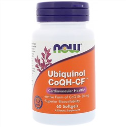 Now Foods, Убихинол CoQH-CF, 60 гелевых капсул