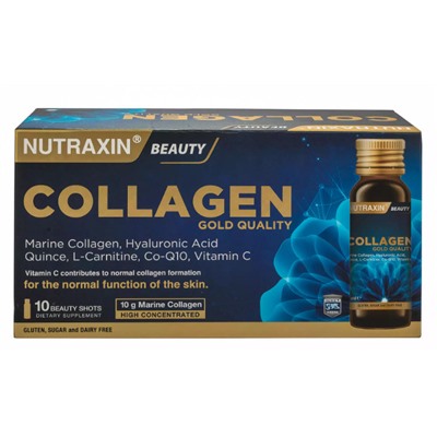 Жидкий коллаген Collagen Gold Quality Nutraxin Beauty 10 доз по 50 мл