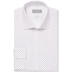 Michael Kors Men's Slim-Fit Non-Iron Performance Stretch Geo-Print Knit Dress Shirt
