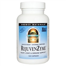 Source Naturals, Восстанавливающие ферменты RejuvenZyme, 120 капсул