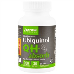 Jarrow Formulas, QH-absorb, убихинол, 100 мг, 30 капсул