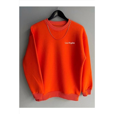 DWN WEAR Unisex Los Angeles Renkli Oversize Sweatshirt (3 Iplik) LARENKlBSKLT