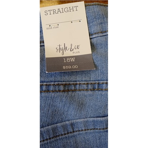 Plus Size High-Rise Straight Jeans, Created for Macy's Размер 18W