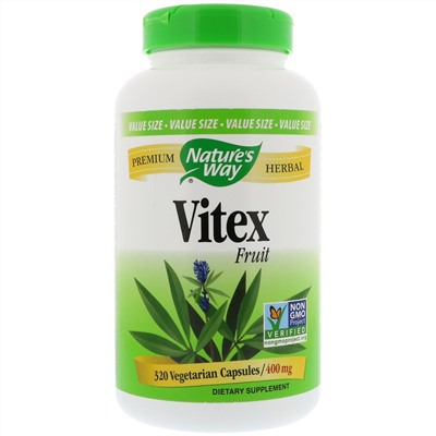 Nature's Way, Vitex Fruit, 400 mg, 320 Vetegarian Capsules